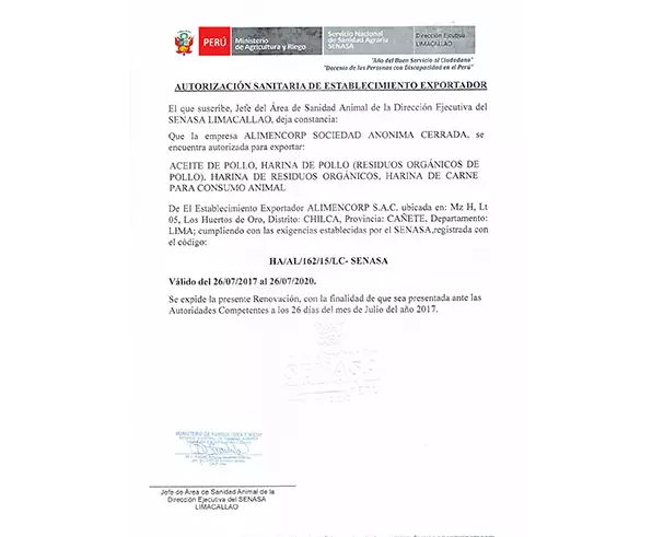  Autorización Sanitaria